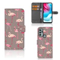 Motorola Moto G60s | Telefoonhoesje | Met pasjeshouder | Flamingo