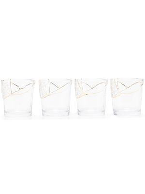 Seletti lot de quatre verres Bicchieri Kintsugi - Tons neutres