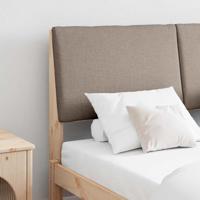 Gestoffeerd hoofdbord Taupe 140 cm Massief grenenhout