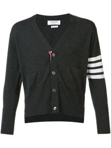 Thom Browne cardigan à manche rayée en cachemire - Gris