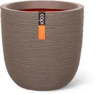 Capi nature bol rib nl kunststof bloempot 35x34 cm warme taupe