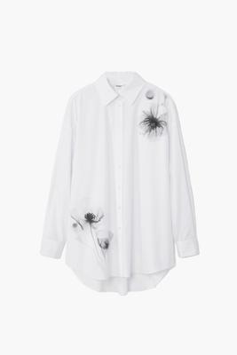 Bloezen met klaproosprint - WHITE - L/XL