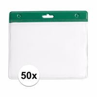 50 badgehouders groen 11,5 x 9,5 cm - thumbnail