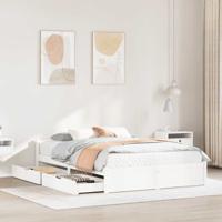 Bedframe zonder matras massief grenenhout wit 135x190 cm