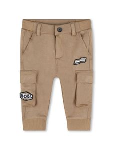 BOSS Kidswear logo-patch trousers - Marron