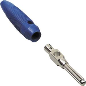 TRU COMPONENTS Pluimstekker Stekker, recht Stift-Ø: 4 mm Blauw 1 stuk(s)