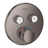Grohe SmartControl Inbouwthermostaat - 3 knoppen - rond - hard graphite 29119A00 - thumbnail