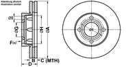 Remmenset, remschijf ATE, Remschijftype: Geventileerd: , Inbouwplaats: Vooras, u.a. für Audi