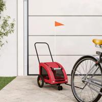 Hondenfietstrailer oxford stof en ijzer rood