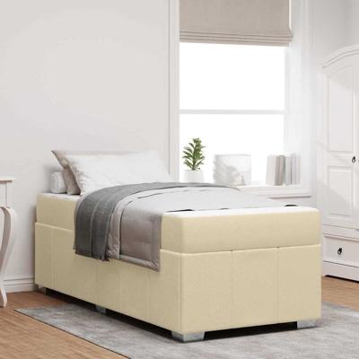 Bedframe met matras Crème 100 x 200 cm Stof