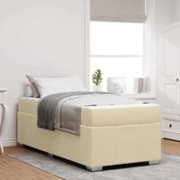 Bedframe met matras Crème 100 x 200 cm Stof