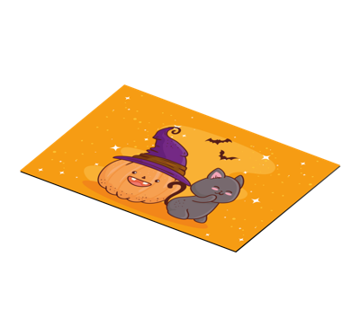 Kinder placemat Pompoen hoofd heks