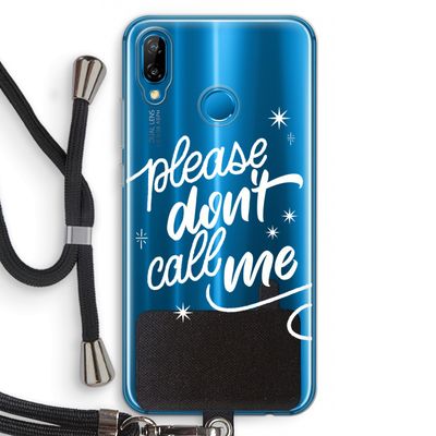 Don't call: Huawei P20 Lite Transparant Hoesje met koord