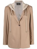 Fabiana Filippi blazer boutonné à capuche - Marron