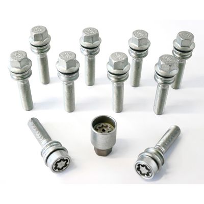 H&R Wielboutenset bolkonisch met bewegende ring R14 M14x1.50 - Lengte 59mm - 10 stuks (bv. Porsche, HR1455907SET