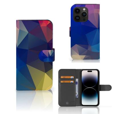 iPhone 15 Pro | Book Case | Polygon Dark