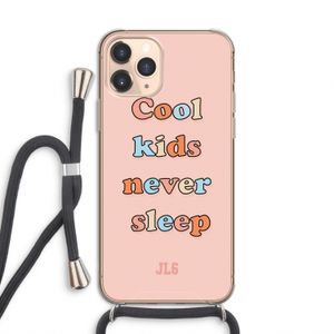 Cool Kids Never Sleep: iPhone 11 Pro Transparant Hoesje met koord