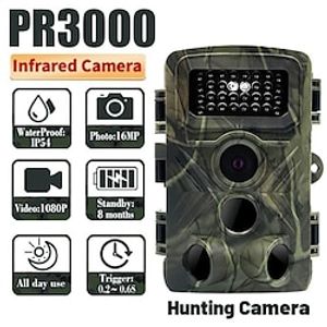 36mp 1080p pr3000 trail camera met nachtzicht motion activated 0.2s trigger tijd waterdichte outdoor wildlife jacht camera Lightinthebox