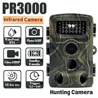36mp 1080p pr3000 trail camera met nachtzicht motion activated 0.2s trigger tijd waterdichte outdoor wildlife jacht camera Lightinthebox