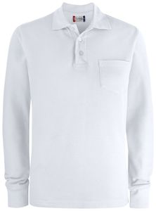 Clique 028235 Basic Polo LS Pocket - Wit - XS