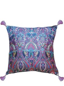 Les-Ottomans coussin en soie mélangée à motif cachemire - Violet