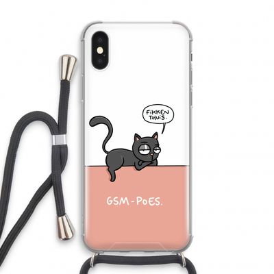 GSM poes: iPhone XS Transparant Hoesje met koord