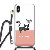 GSM poes: iPhone XS Transparant Hoesje met koord