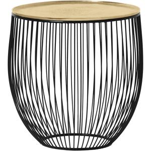 Bijzettafel - Trion Rana - Rond - 42cm - Zwart/Goud - Metaal