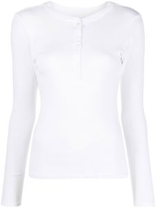 Nili Lotan t-shirt boutonné à manches longues - Blanc