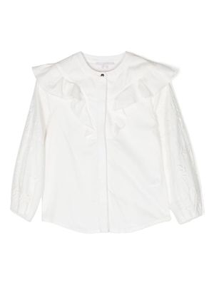Chloé Kids blouse en coton à design brodé - Blanc
