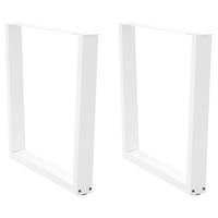 Eettafelpoten 2 st V-vormig 80x(72-73,3) cm staal wit