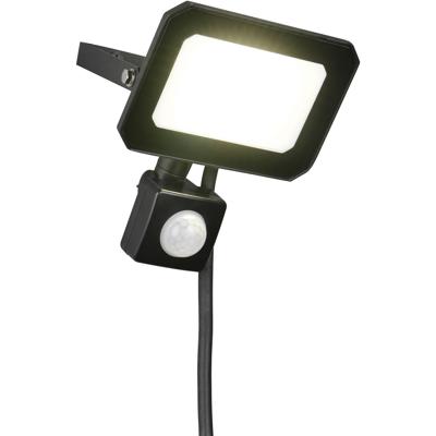 LED Tuinverlichting - Trion Noven - Wandlamp Buitenlamp - 1 Lichtpunt van 20 Watt - Natuurlijk Wit 4000K - Bewegingssensor - Kantelbaar - IP44 - Mat Zwart - Aluminium