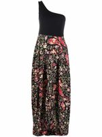 ETRO robe mi-longue à fleurs - Noir