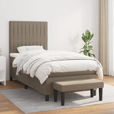 Boxspring met matras stof taupe 90x190 cm