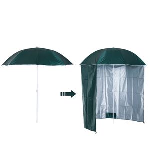 Parasol - Zonnescherm - Strand Parasol - Balkon - Met afneembare zijwand - 220 cm - Groen