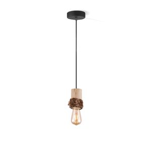 Light depot - hanglamp Furdy klein - hout / bont - Outlet