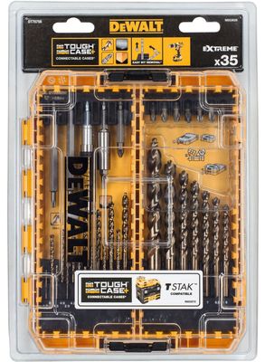 DeWalt Accessoires 35-delige Metaalboren- en schroefbitsset | HSS-G | EXTREME 2 | 1 mm-12 mm | In TOUGH CASE - DT70756-QZ