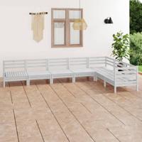 7-delige Loungeset massief grenenhout wit