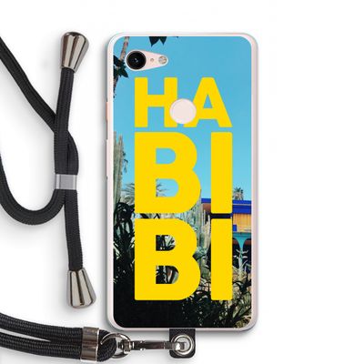 Habibi Majorelle : Pixel 3 XL Transparant Hoesje met koord