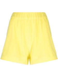 Moncler short en tissu éponge à patch logo - Jaune