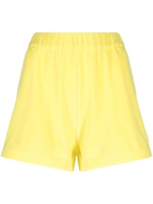 Moncler short en tissu éponge à patch logo - Jaune