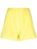 Moncler short en tissu éponge à patch logo - Jaune