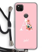 Pink Bouquet: Pixel 4a Transparant Hoesje met koord