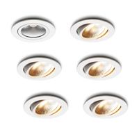 LED-inbouwspot set 6 stuks Cormo wit 5W dimbaar