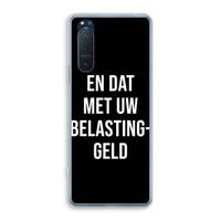 Belastinggeld - Zwart: Sony Xperia 5 II Transparant Hoesje