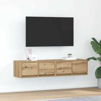 Tv-meubelen 2 st 60x31x25,5 cm bewerkt hout artisanaal eiken