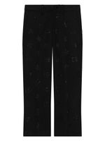 Dolce & Gabbana Kids pantalon en laine à logo imprimé - Noir