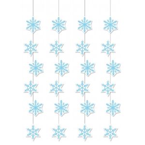 4x stuks sneeuwvlokken decoratie papieren slinger 108 cm