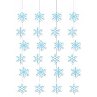 4x stuks sneeuwvlokken decoratie papieren slinger 108 cm - thumbnail