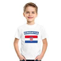 T-shirt Kroatische vlag wit kinderen XL (158-164)  -